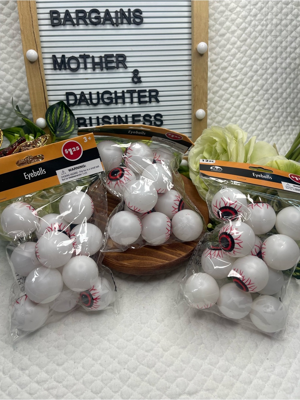 Party Favors - White Halloween Eyeball Decorations